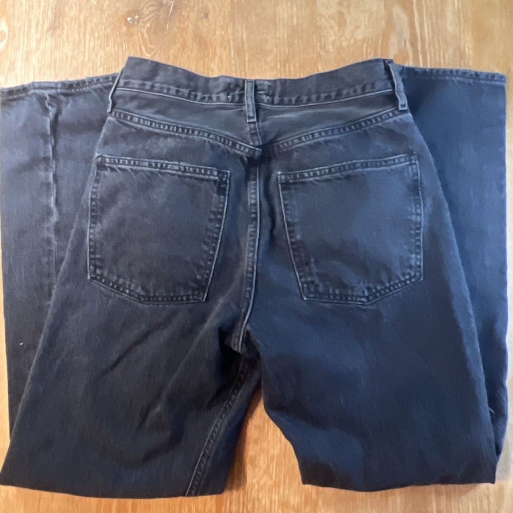 Agolde Womens Distress Fly Button High‎ Rise 90's Jeans Black Size 25 - Picture 6 of 6